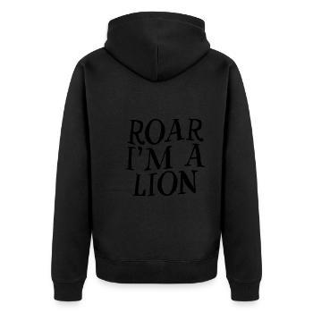 Roar I'm A Lion 3 - Unisex Premium Organic Zip Hoodie - black - Back - Nico (187cm)