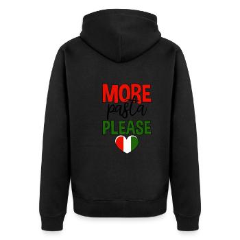More Pasta Please 4 - Unisex Premium Organic Zip Hoodie - black - Back - Nico (187cm)