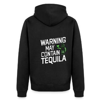 Warning May Contain Tequila 18 - Unisex Premium Organic Zip Hoodie - black - Back - Nico (187cm)