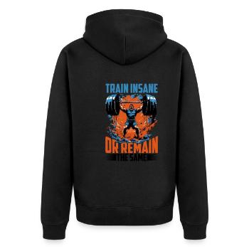Train Insane Or Remain The Same 24 - Unisex Premium Organic Zip Hoodie - black - Back - Nico (187cm)