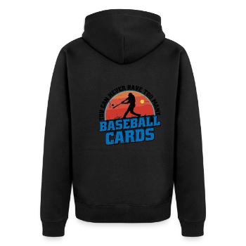 On n’a jamais trop de cartes de baseball 3 - Veste à capuche bio Premium Unisexe - noir - Dos - Nico (187cm)