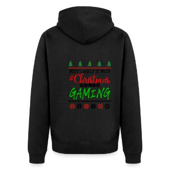 Most Likely To Miss Christmas While Gaming 4 - Unisex Premium Bio Zip Hoodie - Schwarz - Hinten - Nico (187cm)