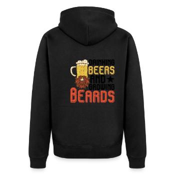 Boire des bières et faire pousser la barbe 2 - Veste à capuche bio Premium Unisexe - noir - Dos - Nico (187cm)