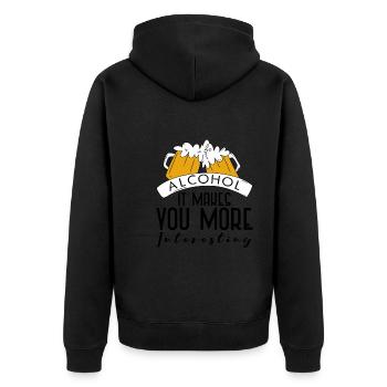 L’alcool, ça vous rend plus intéressant 4 - Veste à capuche bio Premium Unisexe - noir - Dos - Nico (187cm)