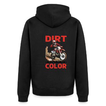 Dirt Is My Favorite Color - Unisex Premium Bio Zip Hoodie - Schwarz - Hinten - Nico (187cm)