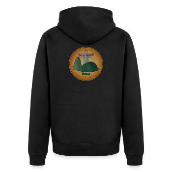 Rio de Janeiro Vintage - Unisex Premium Bio Zip Hoodie - Schwarz - Hinten - Nico (187cm)