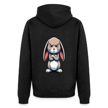 Kaninchen Hase Hasen langohr Klopfer Rammler - Unisex Premium Bio Zip Hoodie - Schwarz - Hinten - Nico (187cm)