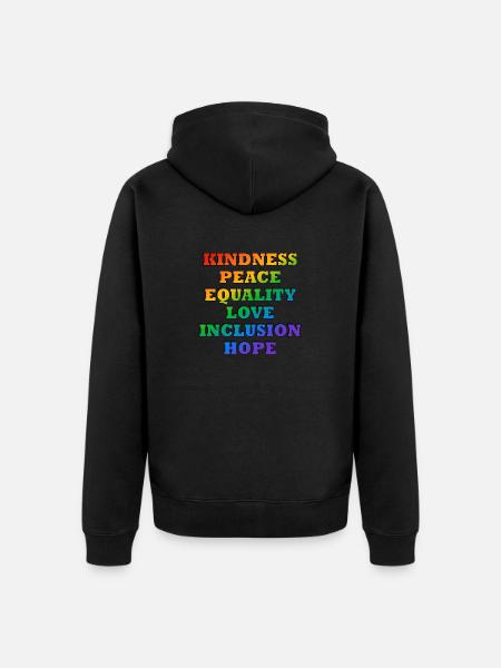 LGBTQ pride values - Unisex Premium Organic Zip Hoodie - black