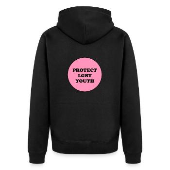 Protect LGBT Youth - Unisex Premium Organic Zip Hoodie - black - Back - Nico (187cm)