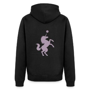 Unicorn Tennis Player Silhouette Minimalist - Unisex Premium Organic Zip Hoodie - black - Back - Nico (187cm)