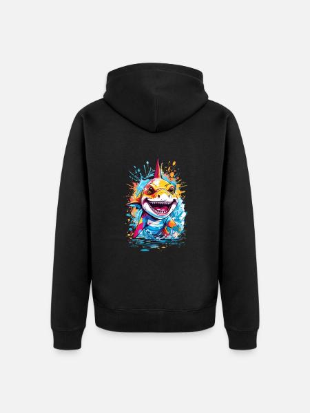 Shark - Unisex Premium Organic Zip Hoodie - black