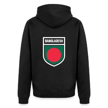 Bangladesh - National flag in coat of arms - Unisex Premium Organic Zip Hoodie - black - Back - Nico (187cm)