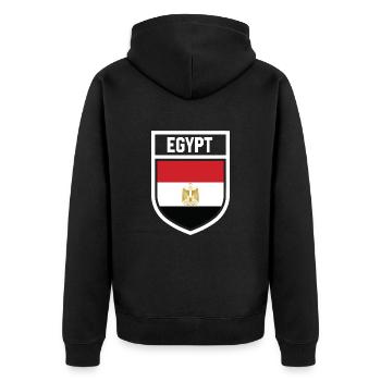 Ägypten - Nationalfahne im Wappen - Unisex Premium Bio Zip Hoodie - Schwarz - Hinten - Nico (187cm)