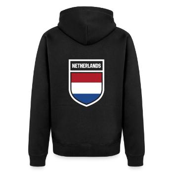 Netherlands - National flag in coat of arms - Unisex Premium Organic Zip Hoodie - black - Back - Nico (187cm)