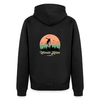 Ultimate Frisbee Vintage Retro Sunset - Veste à capuche bio Premium Unisexe - noir - Dos - Nico (187cm)