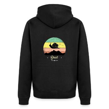 Snail Vintage Retro Animals Sunset - Unisex Premium Organic Zip Hoodie - black - Back - Nico (187cm)