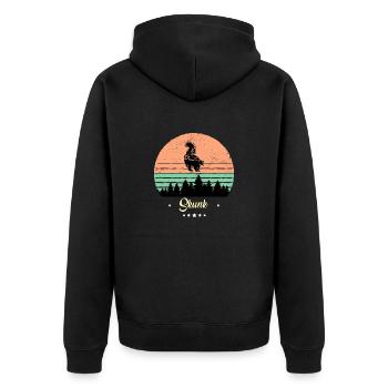 Skunk Vintage Rétro Animaux Coucher de soleil - Veste à capuche bio Premium Unisexe - noir - Dos - Nico (187cm)