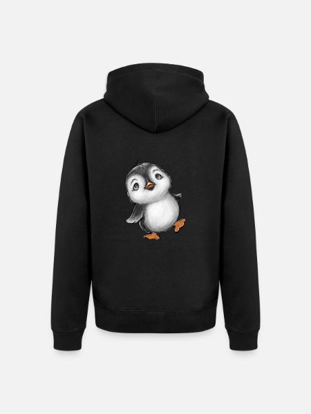 penguin - Unisex Premium Organic Zip Hoodie - black