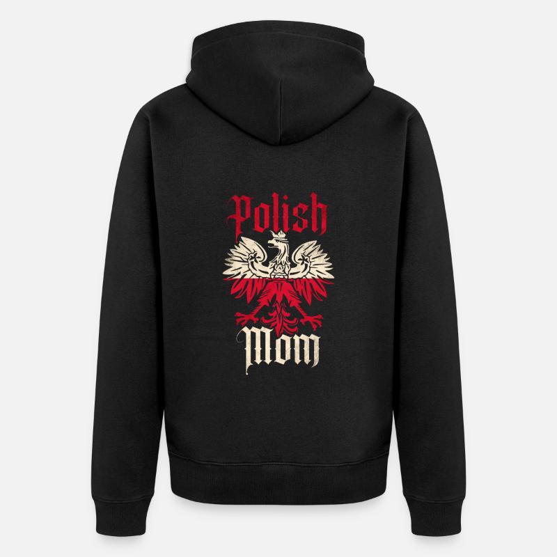 Polen Mutter Polnische - Unisex Premium Bio Zip Hoodie - Schwarz