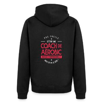 coach Aérobic formidable cadeau humour aérobic - Veste à capuche bio Premium Unisexe - noir - Dos - Nico (187cm)