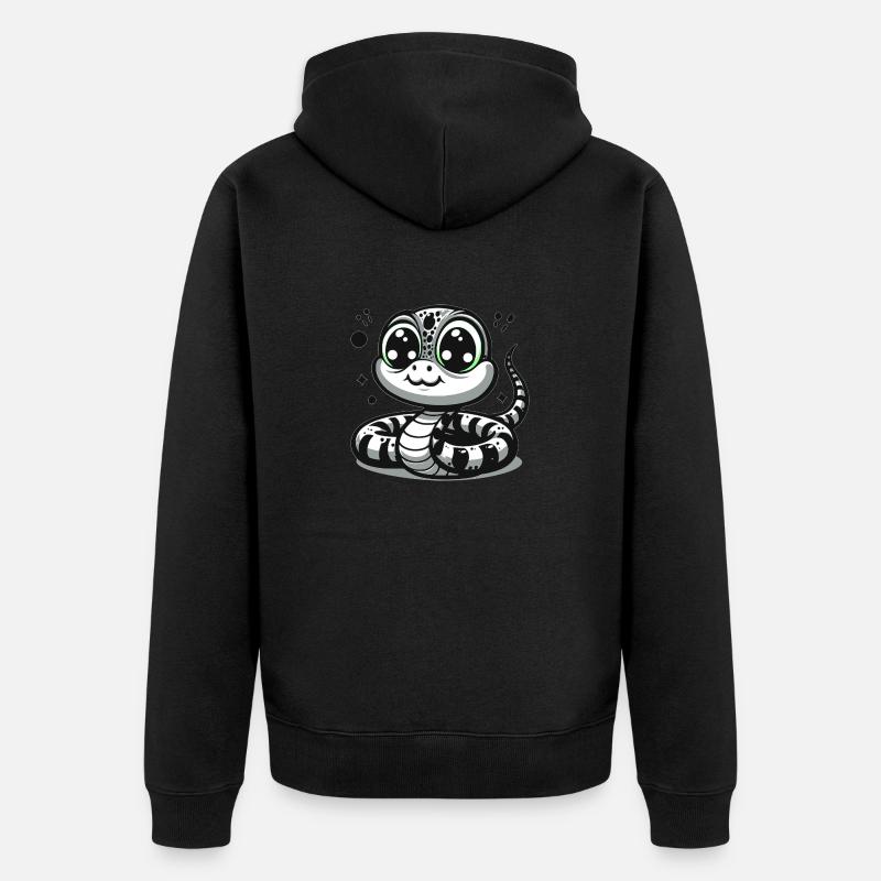 Serpent N&B - Veste à capuche bio Premium Unisexe - noir