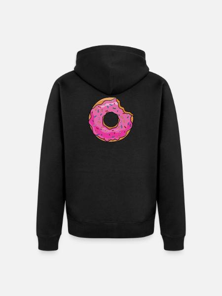 Donut mit Biss - Unisex Premium Bio Zip Hoodie - Schwarz