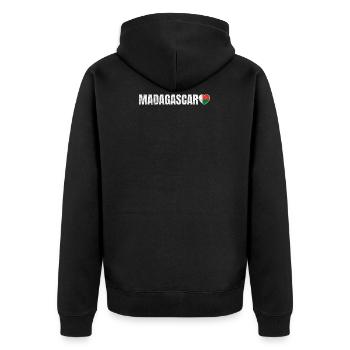 Madagaskar - Unisex Premium Bio Zip Hoodie - Schwarz - Hinten - Nico (187cm)
