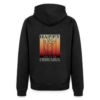 Happy Chihuahua Dad - Unisex Premium Organic Zip Hoodie - black - Back - Nico (187cm)