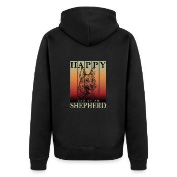 Happy Shepherd Dad - Unisex Premium Organic Zip Hoodie - black - Back - Nico (187cm)