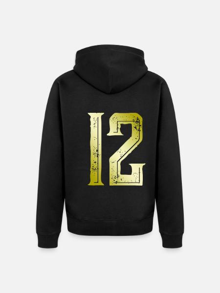 12 Symbole numérique - Veste à capuche bio Premium Unisexe - noir