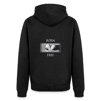 Né pour être libre. - Veste à capuche bio Premium Unisexe - noir - Dos - Nico (187cm)