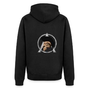 Léonidas Casque et Sparta Symbole - Veste à capuche bio Premium Unisexe - noir - Dos - Nico (187cm)