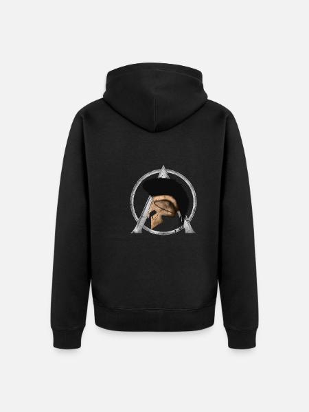 Leonida's helmet and Sparta symbol - Unisex Premium Organic Zip Hoodie - black