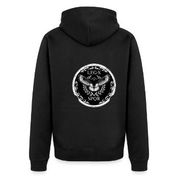 SPQR - Unisex Premium Bio Zip Hoodie - Schwarz - Hinten - Nico (187cm)