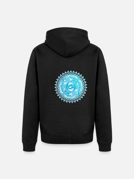 Orca Dolphin Turtle - Unisex Premium Organic Zip Hoodie - black