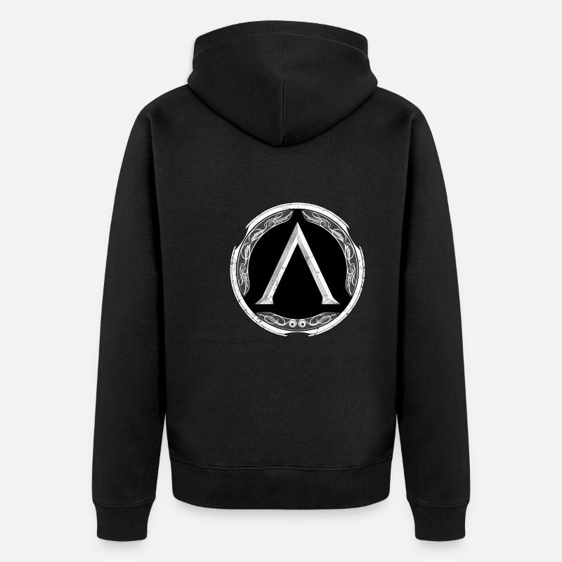 Sparta Krieger - Unisex Premium Bio Zip Hoodie - Schwarz