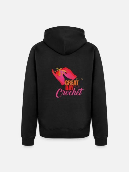 Häkeln - Unisex Premium Bio Zip Hoodie - Schwarz