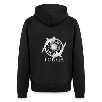 Hammerhead sharks Tonga Pride - Unisex Premium Organic Zip Hoodie - black - Back - Nico (187cm)