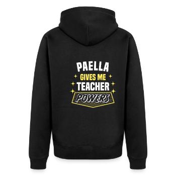Paella me donne des pouvoirs de professeur drôle de professeur - Veste à capuche bio Premium Unisexe - noir - Dos - Nico (187cm)