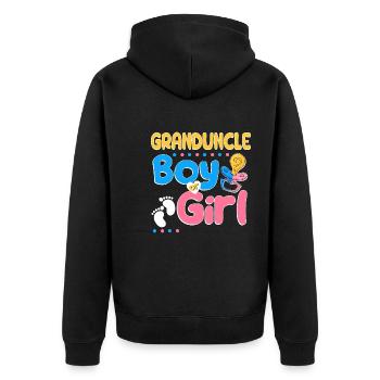 Pink or Blue Granduncle Loves You Best Uncle Ever - Unisex Premium Bio Zip Hoodie - Schwarz - Hinten - Nico (187cm)