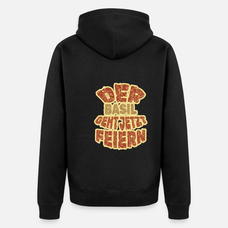 Feiern Party Basil - Unisex Premium Bio Zip Hoodie - Schwarz