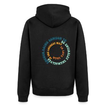 Sagesse de vie pour l’état d’ de croissance Soi inspirant - Veste à capuche bio Premium Unisexe - noir - Dos - Nico (187cm)