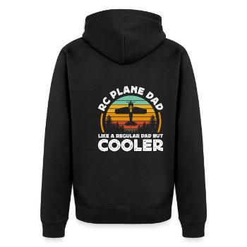 RC plane Dad like regular Dad but cooler - Unisex Premium Organic Zip Hoodie - black - Back - Nico (187cm)
