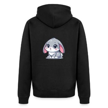 Baby Rabbit - Unisex Premium Organic Zip Hoodie - black - Back - Nico (187cm)