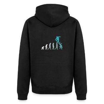 Snowboarder Evolution Snowboard Wintersport - Unisex Premium Bio Zip Hoodie - Schwarz - Hinten - Nico (187cm)