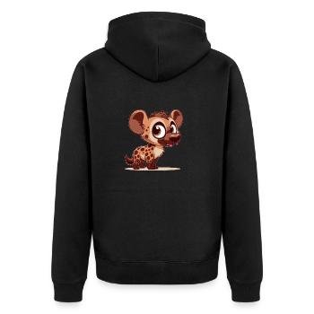 Baby-Hyäne - Unisex Premium Bio Zip Hoodie - Schwarz - Hinten - Nico (187cm)
