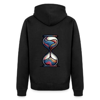 Colorful hourglass with modern aesthetics - Unisex Premium Organic Zip Hoodie - black - Back - Nico (187cm)