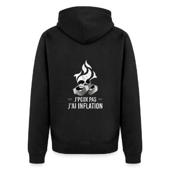 Je Peux Pas J'ai Inflation Humour - Veste à capuche bio Premium Unisexe - noir - Dos - Nico (187cm)