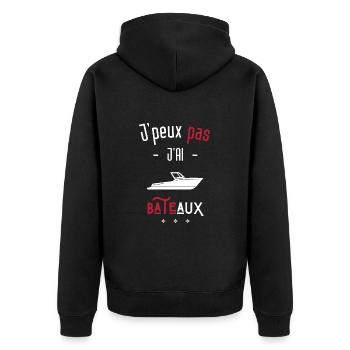 J'peux pas j'ai bâteau - Veste à capuche bio Premium Unisexe - noir - Dos - Nico (187cm)