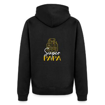 Super Papy Bricoleur - Veste à capuche bio Premium Unisexe - noir - Dos - Nico (187cm)